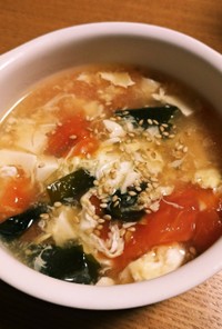 トマトと豆腐のかき玉スープ