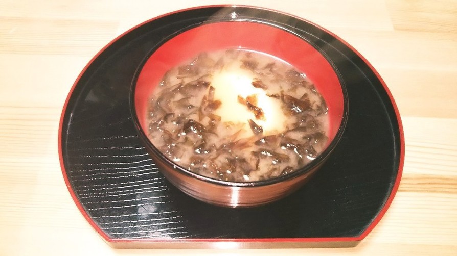 身体温まる(о´∀`о)お餅と海苔味噌汁の画像