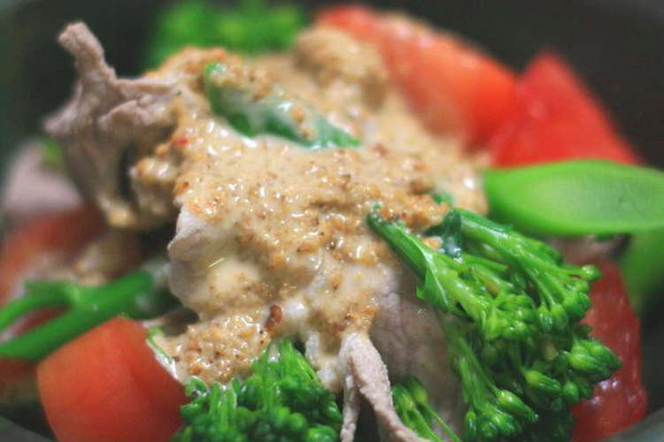 豚しゃぶのごまドレサラダ レシピ 作り方 By キャラメリーナ クックパッド 簡単おいしいみんなのレシピが356万品