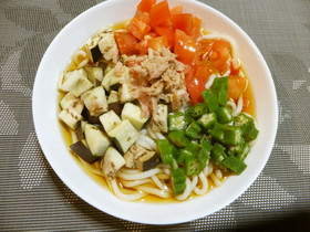 夏野菜の冷やしうどん