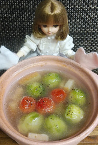 リカちゃん♡キャベツトマトベーコンスープ