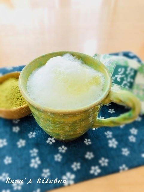 レンジで簡単♬緑茶ふわラテ♡の画像