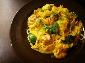 プロ直伝!鶏のパンプキンクリームパスタ