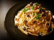 プロ直伝!豚バラときのこのクリームパスタの写真