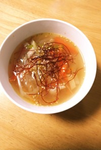 大根と生姜のお酢がさっぱり美味しいスープ