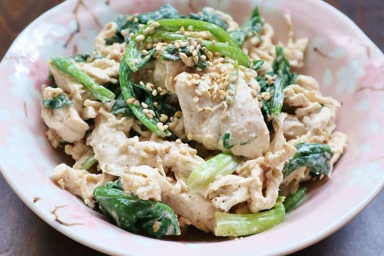 簡単 鶏ささみとほうれん草のごまマヨ和え レシピ 作り方 By すいーつだんし クックパッド 簡単おいしいみんなのレシピが352万品