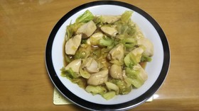 【めも】鶏胸肉とキャベツの酒蒸し照焼風