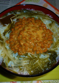 水菜粥･改3(水菜の本格漬け＋納豆)