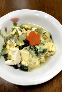 フライパンで10分！豆腐の野菜の卵とじ☆