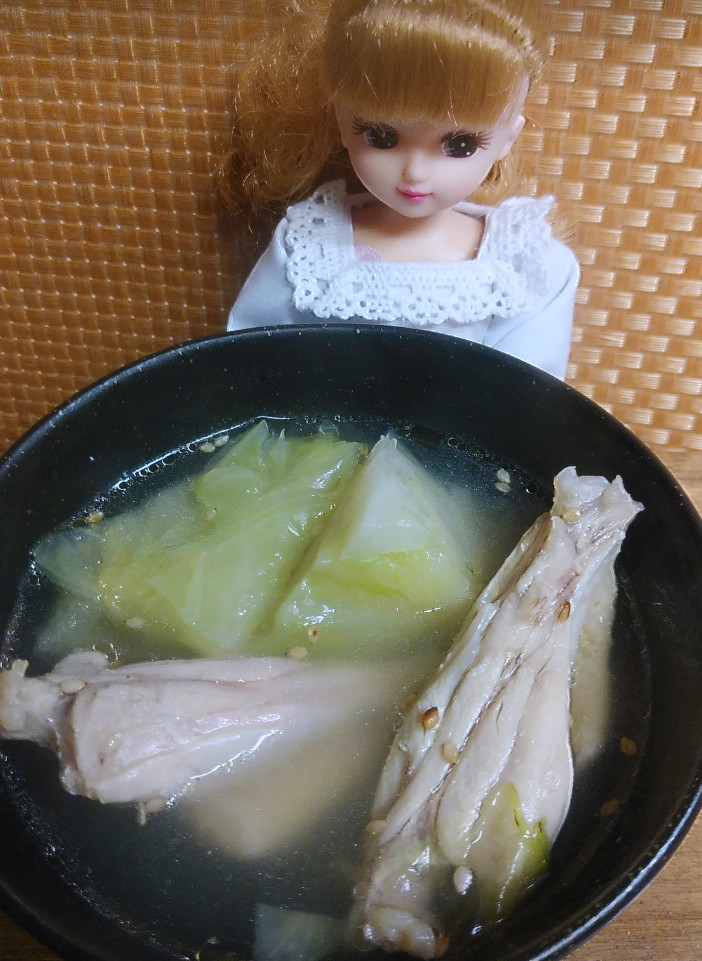 リカちゃん♡手羽中キャベツ白湯スープ鍋の画像