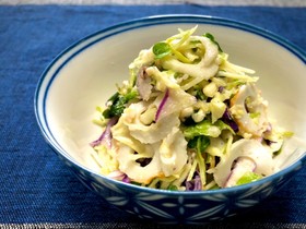 竹輪とキャベツ貝割の粕マヨ和え*おつまみ