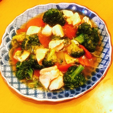 【ダイエット】鶏肉とブロッコリーの中華煮の写真