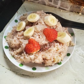 イチゴとバナナのリゾット