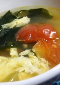 トマトとわかめのたまごスープ