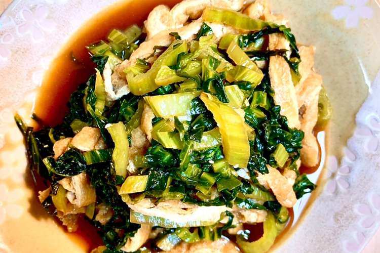 すぐ出来る 生高菜とお揚げさんの含め煮 レシピ 作り方 By めがね105 クックパッド 簡単おいしいみんなのレシピが352万品