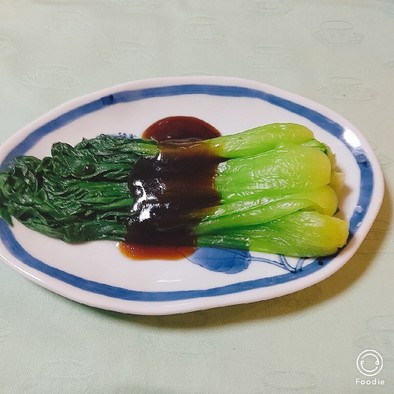 チンゲン菜のオイスターソースかけの写真