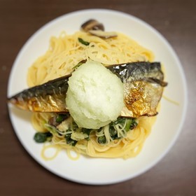 鯖の和風スパゲッティ