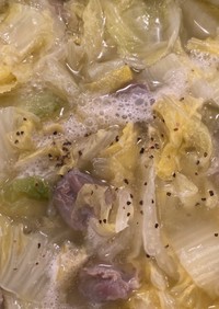 砂ずりと白菜のスープ