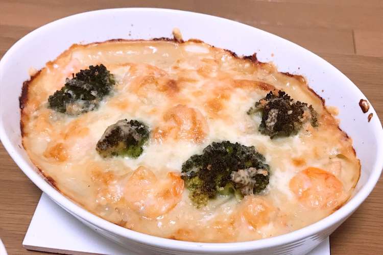 鮭とエビの豆乳グラタン レシピ 作り方 By Izumealove クックパッド 簡単おいしいみんなのレシピが360万品