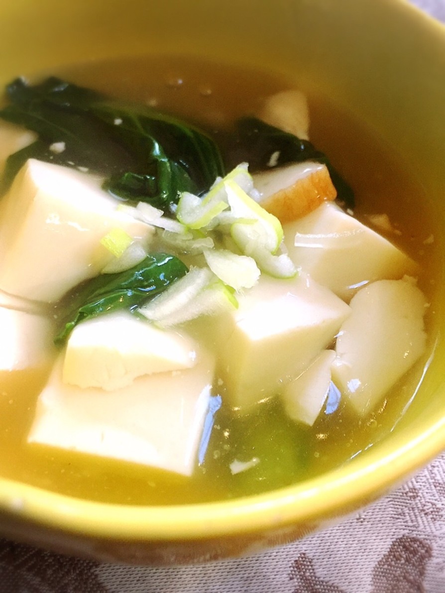小松菜と豆腐とさつま揚げの中華あんかけの画像