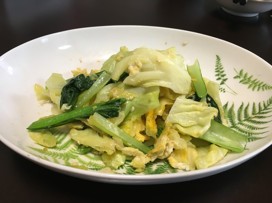 キャベツと小松菜の卵炒めの画像