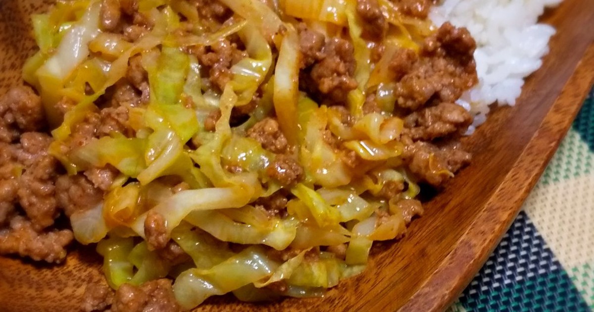 豚ひき肉とキャベツの簡単のっけ丼 by あゃぶぅ 【クックパッド】 簡単おいしいみんなのレシピが351万品