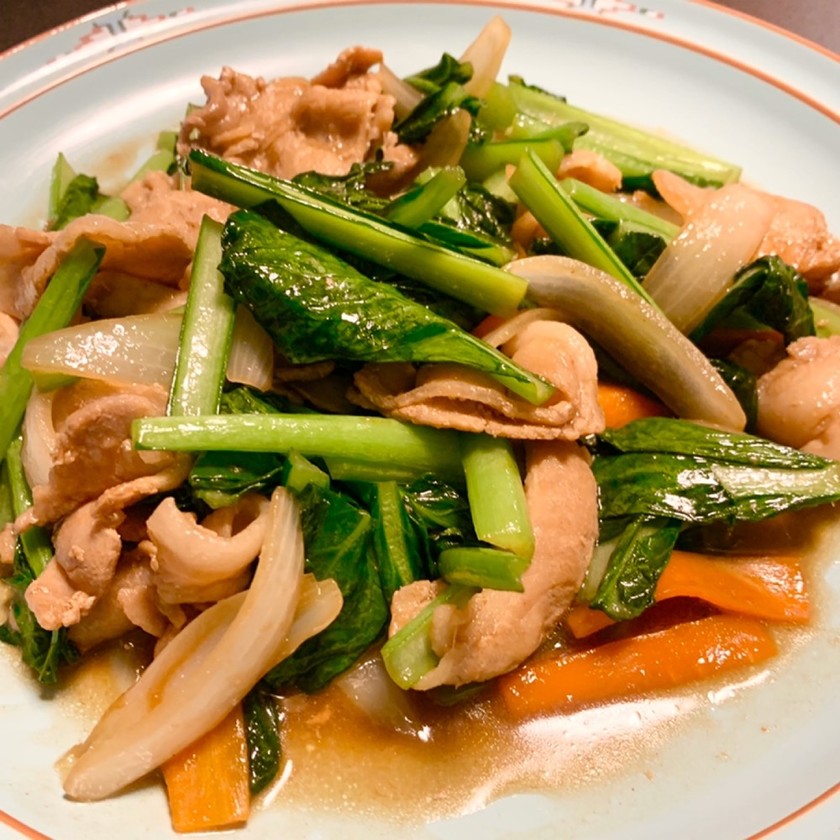 シンプル美味しい！小松菜と豚肉の中華炒め by あさぎ＋ 【クックパッド】 簡単おいしいみんなのレシピが356万品