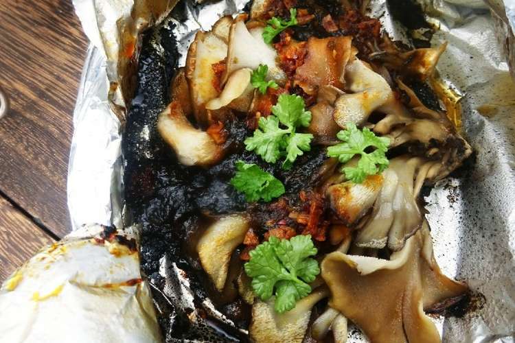 アウトドアで舞茸の磯海苔ホイル焼き レシピ 作り方 By マルヤマ ソトメシ クックパッド