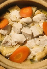 鶏むね肉と野菜＆薄揚げプラスの鍋