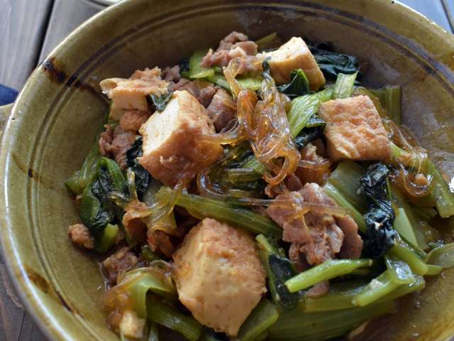 厚 揚げ 小松菜 豚肉 小松菜と厚揚げの中華炒め