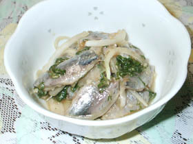 鰯(いわし)の梅マリネ