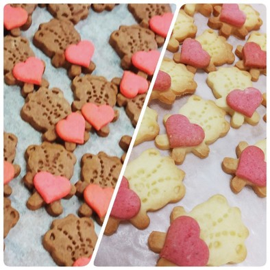 簡単大量☆くまのクッキー バレンタインの写真