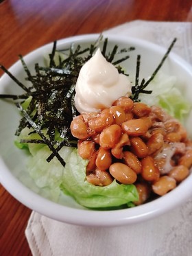 レタス納豆~忙しい朝の1品に…
