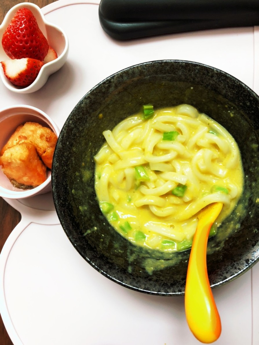 野菜スープのミルク味噌うどんの画像