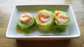 犬ご飯 ささみチーズの白菜巻き
