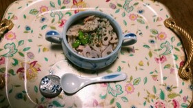ベーコンとレンコンと枝豆の洋風スープ☺⛄