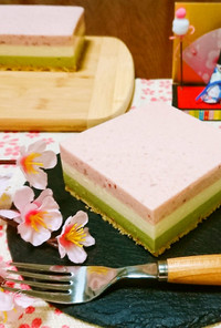 ✿ひな祭りデザート✿三色レアチーズケーキ