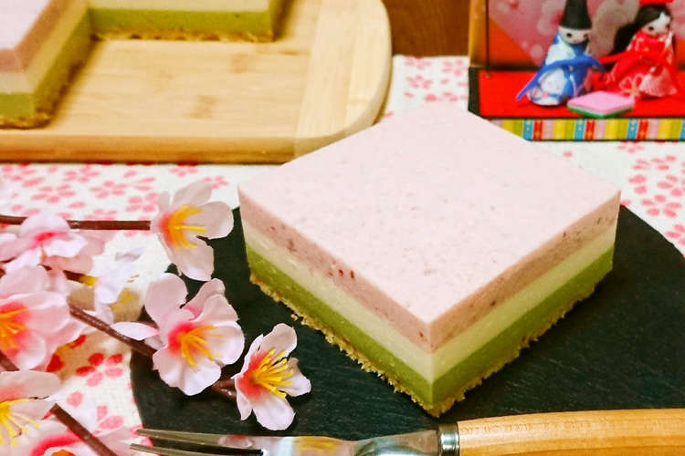 ひな祭りデザート 三色レアチーズケーキ レシピ 作り方 By 胡桃 Typer クックパッド 簡単おいしいみんなのレシピが349万品