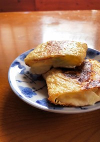 キャベハムチーズの油揚げ焼き