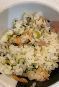 小松菜と鮭の混ぜご飯