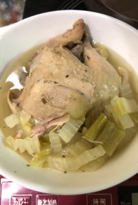 炊飯器で簡単！丸鶏と白菜のスープ