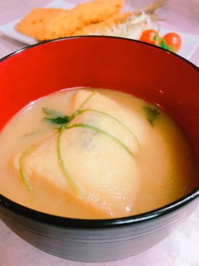 巾着風のお味噌汁