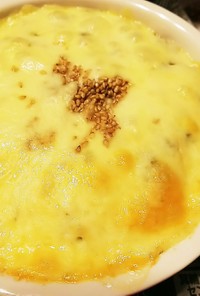 野沢菜卵かけごはんのチーズ焼き