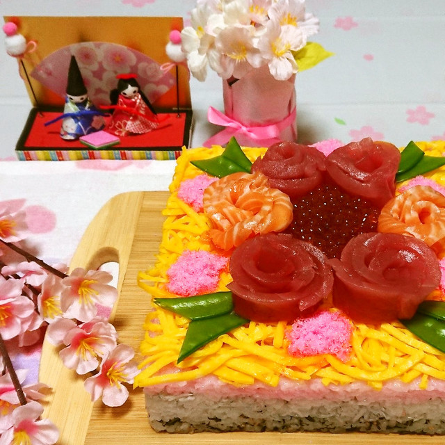 ひな祭り ケーキ型で作る 三色ちらし寿司 レシピ 作り方 By 胡桃 Typer クックパッド