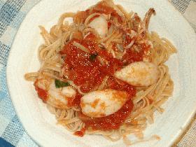 イカとトマトのパスタ
