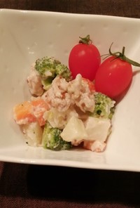 減塩　くるみと温野菜のサラダ