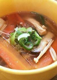 簡単♡醤油麹と生姜のきのこスープ♡