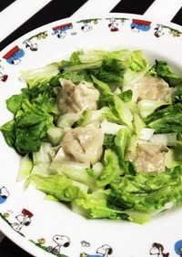 冷凍焼売 白菜 ワカメの簡単レンジ蒸し