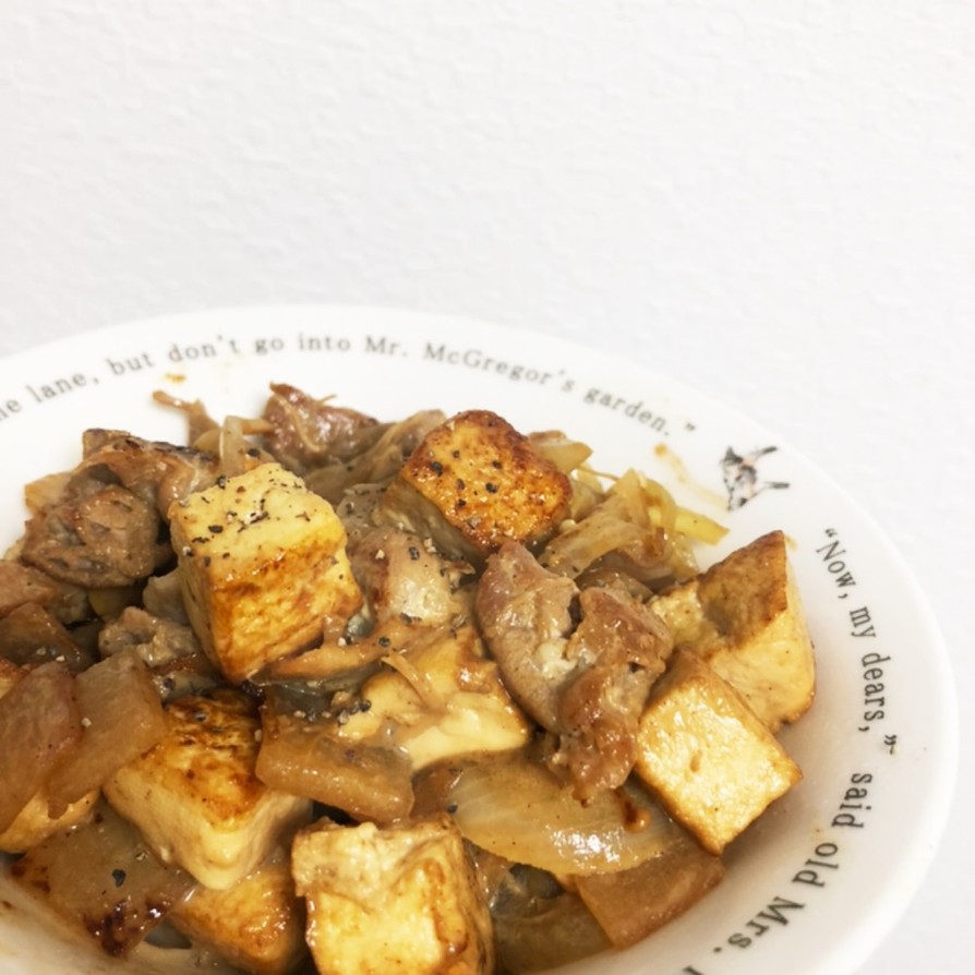 豆腐と豚肉のマヨ醤油炒めの画像