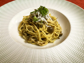 ワカメの和風豆乳クリームパスタ